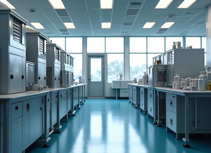 An interior view of a clean, high-tech manufacturing facility for natural products.